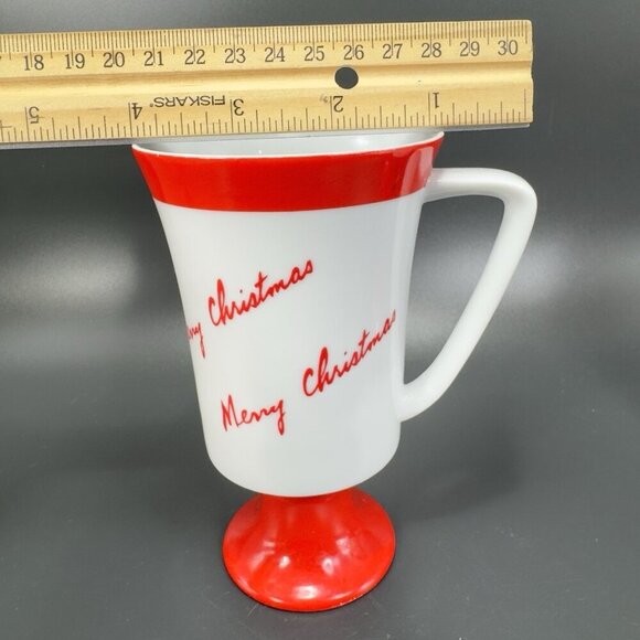 FINE SEYEI CHINA MERRY CHRISTMAS CUP MUG Footed Cups Mugs Set 2 Porcelain Japan - Picture 5 of 16